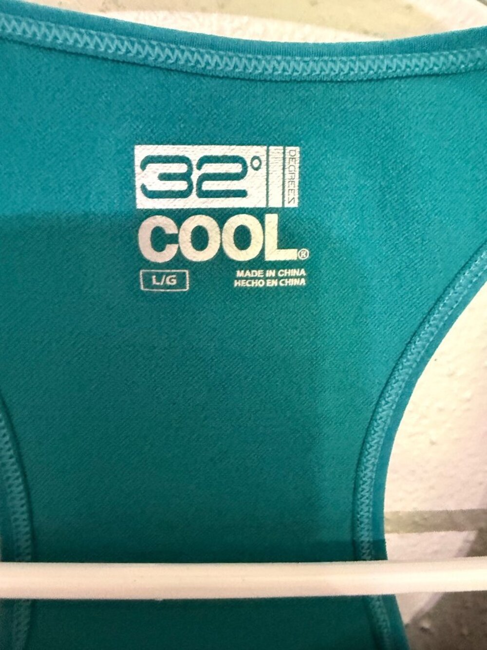 32 Degrees Cool Sports Bra Teal Blue Padded Womans L - Picture 4 of 4